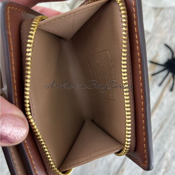 Authentic Coach Snap Wallet In Signature Canvas With Halloween Print Bag Purse - Picture 5 of 9